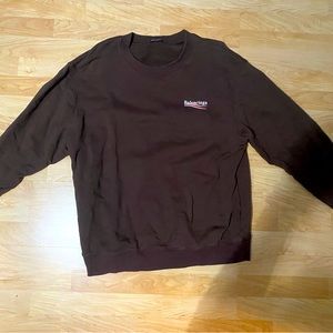 Balenciaga Brown and Red Crewneck Sweatshirt Size Large Flaws on Back Pictured